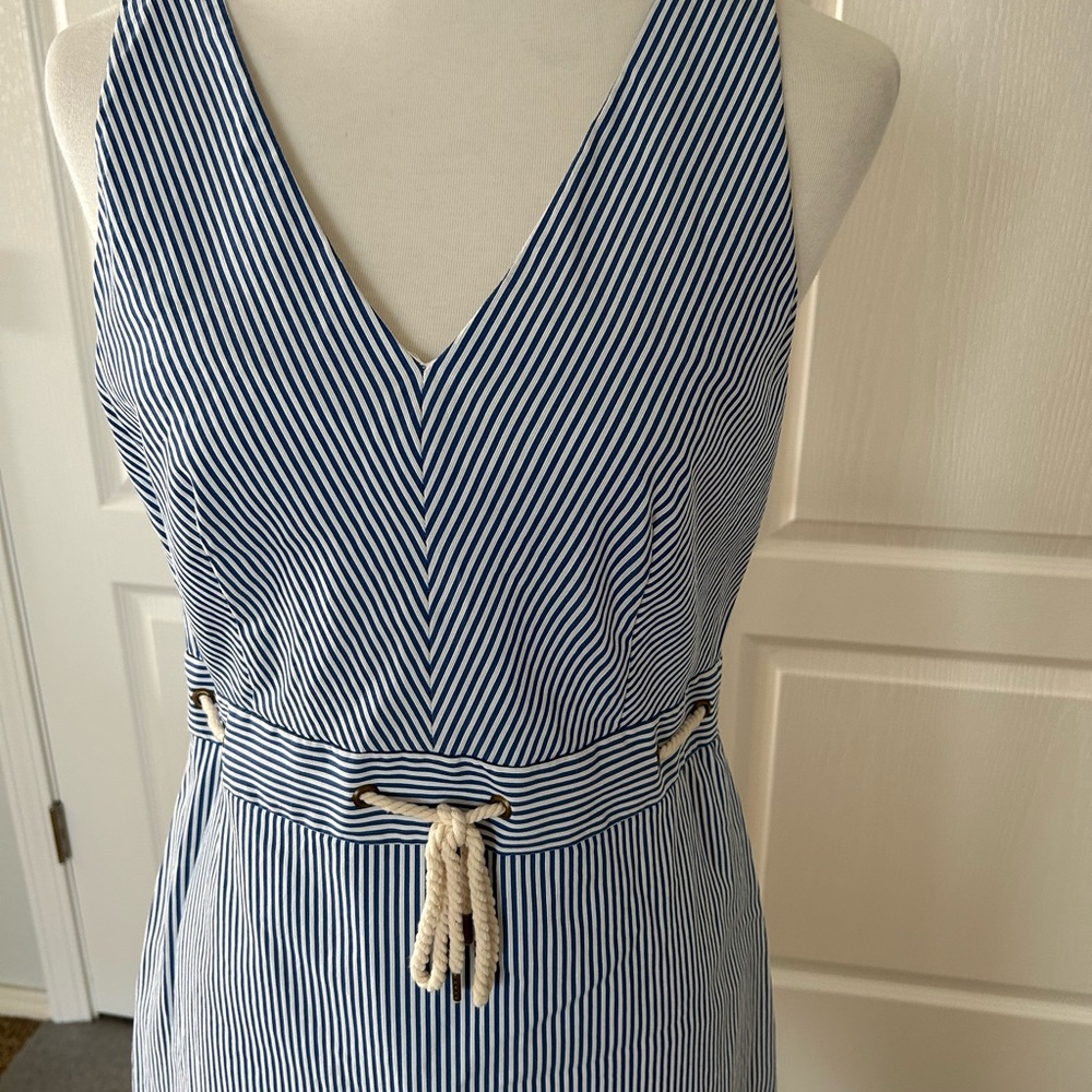 J Crew Blue and White Striped Pencil Dress - Picture 3 of 7